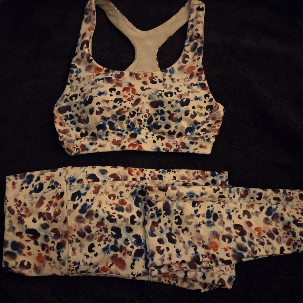 Women's DSG Leopard Print Sports Bra and Leggings Set